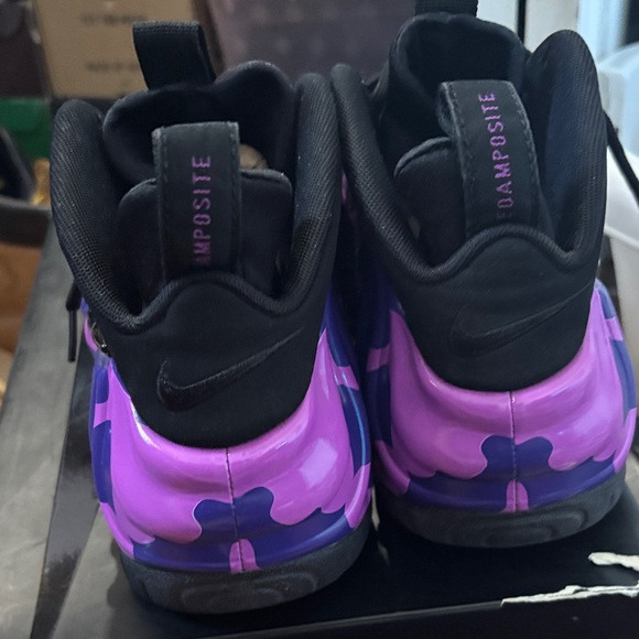 Nike Black and Purple Foamposite Sneakers